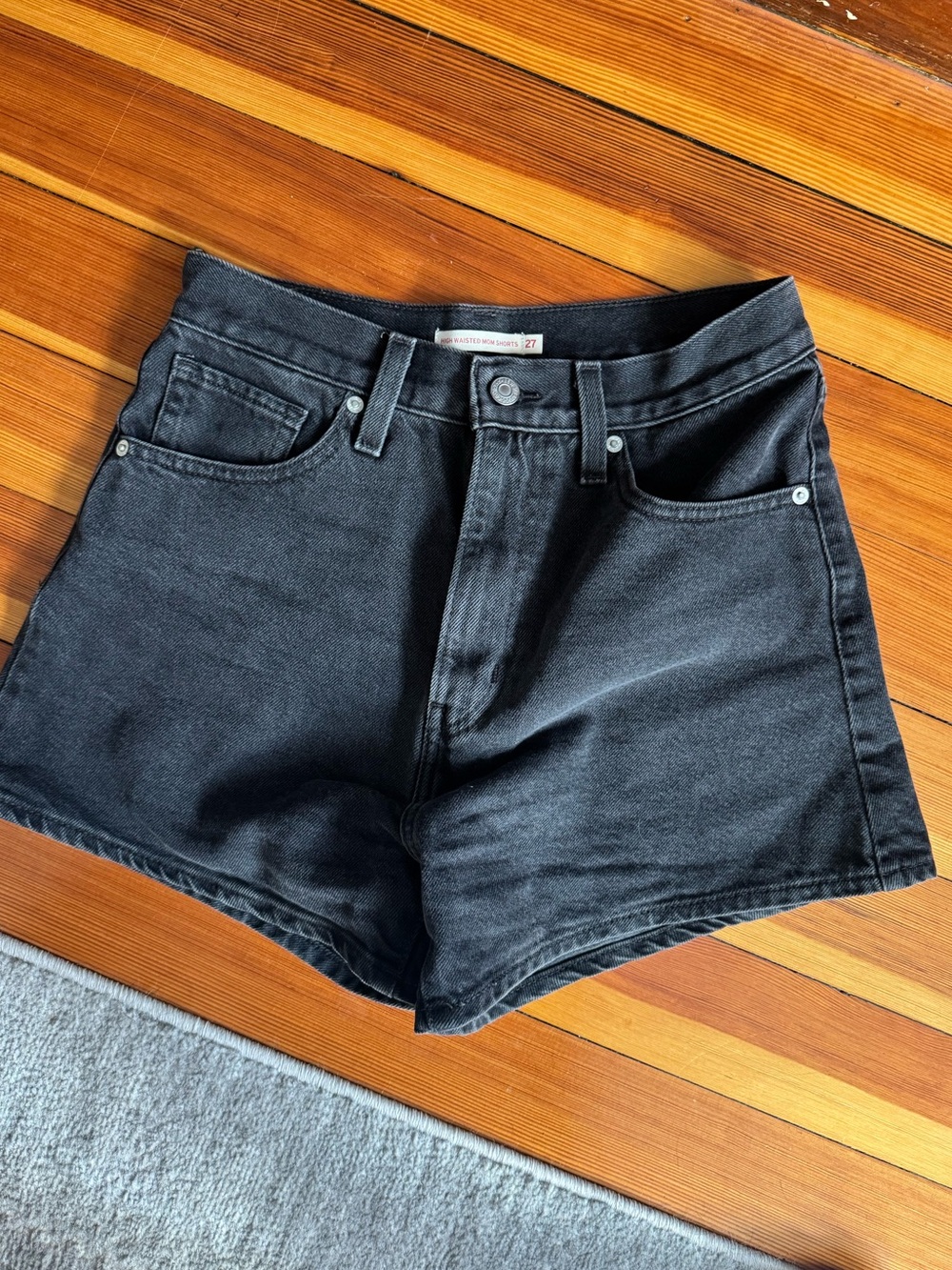 Levi's Black High Waisted Mom Shorts